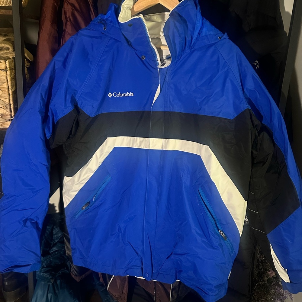 Columbia Blue and White Hooded Jacket